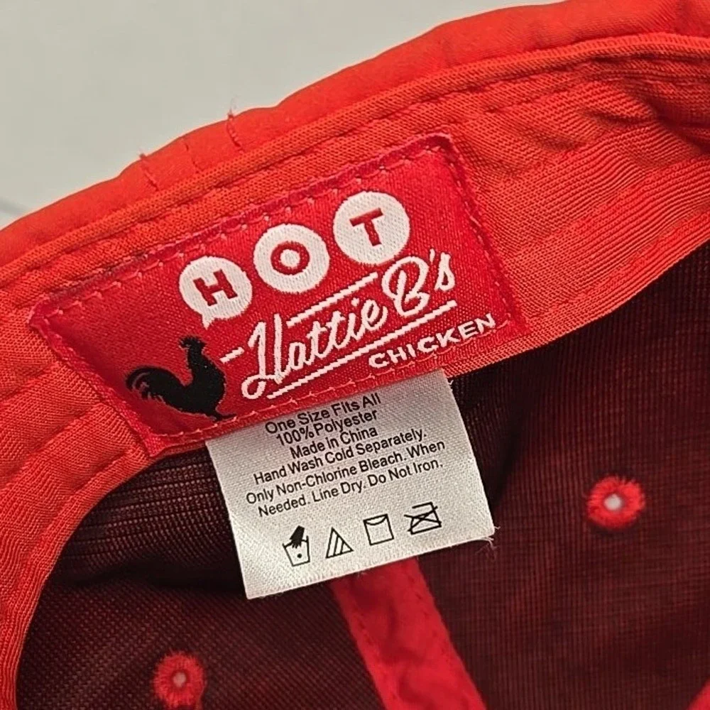 Hattie B's Nashville Hot Chicken Red Snapback Hat Cap Rooster‎ Mesh Trucker USA